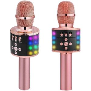 Bluetooth Draadloze Handheld Microfoon Luidspreker Professionele Muziek Speler Zingen Recorder Microfoon voor KTV Party Karaoke LED Licht