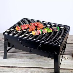 Vouwen Bbq Grill Draagbare Compact Houtskool Barbecue Bbq Grill Fornuis Bars Roker Outdoor Camping 36X30X8Cm