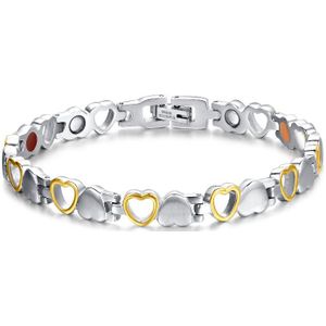 Afslanken Magnetische Armbanden Voor Vrouwen Hart Ketting Vrouwen Armband Germanium Gezondheid Energie Roestvrij Stalen Armband Vrouwen Voordelen