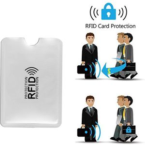 100Pc Rfid Nfc Card Anti Degauss Mouw Bankkaart Creditcard Beschermen Anti-Scan Card Sleeve Anti-magnetische Aluminium