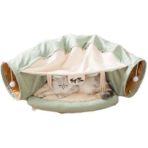 Mode Opvouwbare Cat Tunnel Speelgoed Kat Kanaal Nest Speelbaar Sleepable Herfst En Winter Kat Bed Warm Te Houden En comfortabele