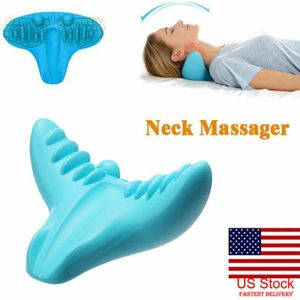 Draagbare Hals Massager Ontspanning Kussen Zwaartekracht Kussen C-Rest Nek Cervicale Schouder Losse Pijn Massage Tractie Toilettas Kits