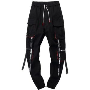 Harembroek Mannen Sport Broek Multi-Pocket Overalls Fitness Mannen Hip-Hop Mode Mannen Zwarte Jogging broek Straat Overalls