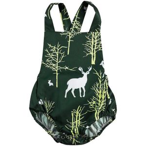 Pasgeboren Baby Jumpsuit, Peuter Jongen Meisje Kerst Mouwloze Rendier Print Korte Broek Vest Een Stuk Romper