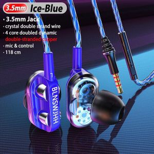 3.5Mm In Ear Bedrade Koptelefoon Gaming Headset Voor Iphone 6 Samsung Xiaomi Computer Dual Drive Stereo Sport Oordopjes Met mic
