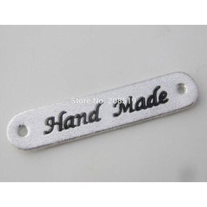 L0002 50 stks Ovale vorm hand made PU lederen Labels 10mm * 50mm jas label kledingstuk accessoires