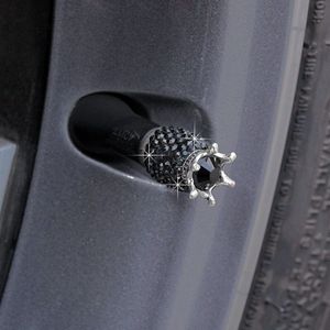 1Pc Roze Clear Diamond Crown Auto Ventieldopjes Bling Crystal Clay Abs Fiets Tyre Wheel Air Dust Caps cover Auto Ornament
