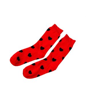 Unisex Liefde Print Sokken, Herfst En Winter Volwassenen Kleur Blok Warm Kousen (Wit, Multicolor, Rood)
