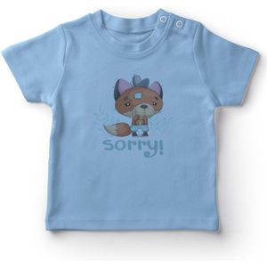 Angemiel Baby Verontschuldigend Kat Baby Boy T-shirt Blauw