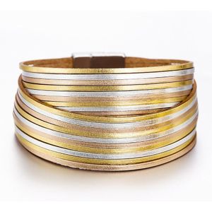 Allyes Eenvoudige Lederen Armbanden Voor Vrouwen Mode Multilayers Mix Kleur Wide Wrap Armband Vrouwelijke Sieraden