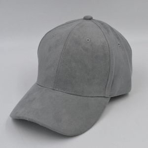 Herfst faux suede gebogen rand baseball cap plain snapback vader hoed mannen vrouwen, grijs blauw beige roze