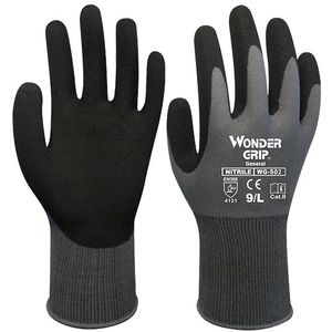 Wonder Grip Bouw Handschoenen Loodgieter Rode Nylon Shell Zwarte Nitril Sandy Coating Arbeidsveiligheid Handschoenen Mannen Werken Handschoenen