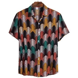 Mannen Shirt Zomer Hawaiian Shirt Mannelijke Zijde Katoen Bloemen Shirt Comfort Korte Mouw Plus Size 3XL