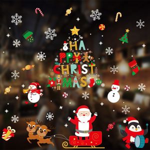 Kerstman Sticker Merry Christmas Decor Voor Thuis Venster Sticker Kerst Ornamenten Guirlande Jaar Noel Navid