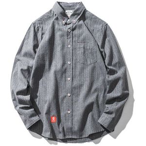 Japanse Stijl Modieuze Kleur Plaid Volledige Mouw Dunne mannen Shirts Hip Hop Herfst Casual Vintage Gestreepte Mannelijke shirts