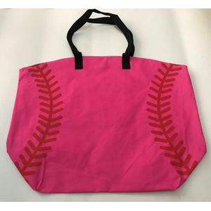 Softbal Tote Tas Voor Kinderen Verschillende Zwarte Baseball Voetbal Stiksels Tassen Vrouwen & Kinderen Katoen Canvas Sporttas
