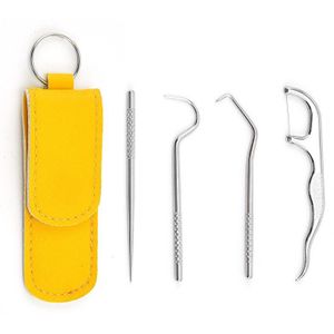 Metalen Rvs Orale Reiniging Tand Flossen Gereedschap Draagbare Dental Floss Tandenstoker Set Tand Schoonmaken Rager