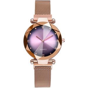 Luxe Vrouwen Horloges Rose Gold Sterrenhemel Magnetische Mesh Rhinestone Quartz Horloge Lady Vrouwelijke Diamanten Horloge Relogio Feminino