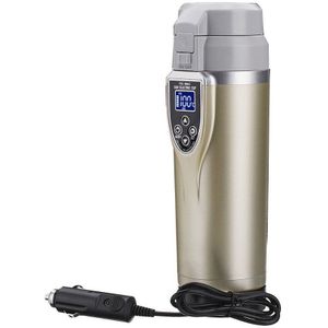Reizen Roestvrij Staal Isolatie Auto Multifunctionele Lcd Display Kopje Thee Draagbare Verwarmd Water Lekvrij Waterkoker Koffie