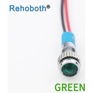 Led Metalen Dot Signaal Licht Met Draad 6 Mm 220V Waterdichte Signaal Lamp Rood Geel Blauw Groen Wit Indicator licht