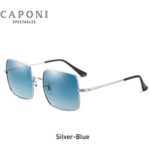 Caponi Gepolariseerde Vierkante Zonnebril Vrouwen Brand Heren Zonnebril Metalen Frame Kleurrijke Lens Shades UV400 CP1971