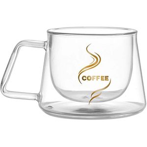Hittebestendige Koffie Kopjes En Mokken Dubbelwandige Glas Warmte Geïsoleerde Espresso Tea Cup Mok Tazas De Ceramica Creativas