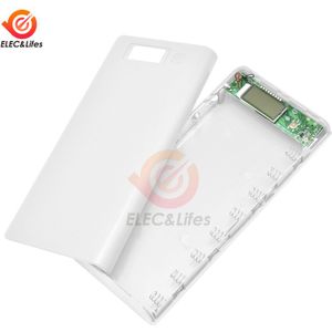 Dual USB 5V 2.1A/5 V 1A 18650 Accubak DIY voor Power Bank Oplader Case 8x18650 Batterij Houder LCD Indicator Dual Micro USB