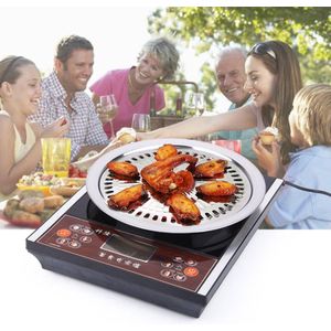 Multi-functionele Rookloze Barbecue Roosteren pan Rvs Gas Grill Pan Ronde Roosteren Indoor BBQ non-stick Barbeque pan