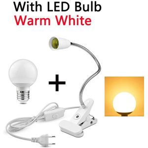 E27 Flexibele Slaapkamer Lamp Clip Houder Tafellamp Socket Met Aan/Uit Schakelaar Led Licht Houder Voor Studie Reading lamp