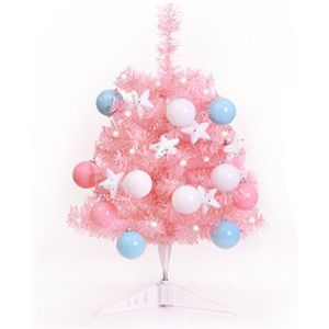 60Cm Roze/Blauw Kerstboom Thuis Venster Hotel Mall Teller Desktop Kast Decoratieve Boom Plant Nieuwjaar Xmas Decoratie