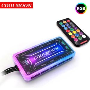 Coolmoon Afstandsbediening Rgb Verlichting Muziek Controller Chassis Fan Desktop Computer Chassis Fan Controller Afstandsbediening