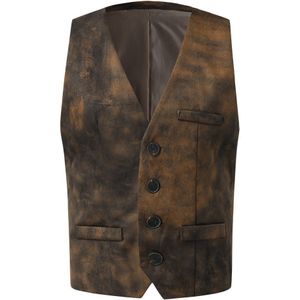 Europese En Amerikaanse Mode Retro Vest Mannen Vest Vest Effen Mouwloze Blazer Formele Zakelijke Jas Chalecos Para Hombre