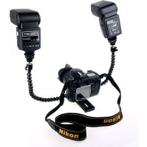 Flexibele Dual Arm Shoe Flash Bracket Voor Canon Nikon Pentax Macro Shot