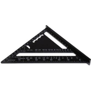 Verkoop Hoek Ruler7/12Inch Aluminium Metric Driehoek Pleinen Voor Houtbewerking Snelheid Plein Hoek Gradenboog Meetinstrument