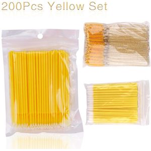 200Pcs Wimper Borstel Wegwerp Wattenstaafje Micro Lip Wenkbrauw Borstel Mascara Wand Applicator Spoolers Wimpers Cosmetische Penselen