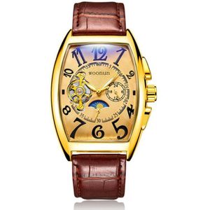 Tonneau Horloges Mannen Luxe Tourbillon Automatische Mechanische Horloges Mannen Maanfase Horloges Relogio Masculino