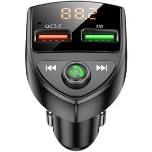 Jajabor Fm-zender Audio Ontvanger Auto MP3 Speler QC3.0 Snel Opladen Handsfree Bluetooth-Compatibel 5.0 Carkit Fm Modulator