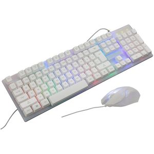 Gaming Mechanische Toetsenbord Muis Set Regenboog Backlight Wired Backlit 104 Toetsen Keyboard Voor Gamer