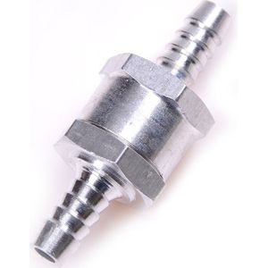 Zlinkj 1 Pcs Zilveren 8 Mm Aluminium Brandstof Non-Return One Way Terugslagklep Hoge Druk Geschikt voor Benzine Diesel Marine