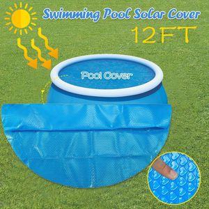 Ronde Zwembad Solar Cover Behouden Warmte Protector 12 Ft Voet Boven Grond Blauw Bescherming Zwembad Buiten Zwembad Accessoires