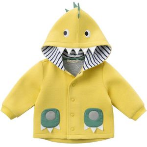 DBW12896 Dave Bella Lente Baby Jongen Afdrukken Jas Kinderen Mode Bovenkleding Kids Hooded Lemon Gele Jas