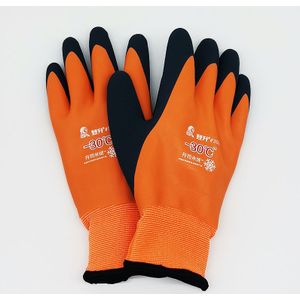 Winter Handschoenen Waterdicht Plus Fluwelen Warme Rubberen Handschoenen Anti-Slip Hand Beschermende Pluche Warme Tool Wanten Vissen Mechanische