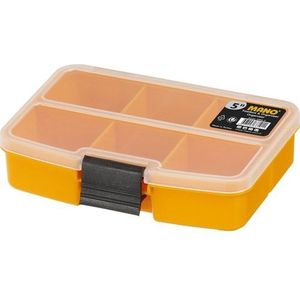 Mano Grip Kleine Gele Plastic Organizer Box 5 ""/Opbergdoos/Slagvast Doos/Transparant Cover/zes Compartimenten