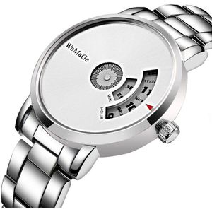 Creatieve Horloges 2022 Stijlvolle Zilveren Ronde Wijzerplaat Quartz Klok Volledig Stalen Horlogeband Horloge Montre Homme
