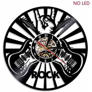 Vinyl Record Wandklok Met 7 Kleuren Veranderen Lichtgevende Led Rock Muziek Play Klok 3D Decoratieve Opknoping Muur Horloge Home decor