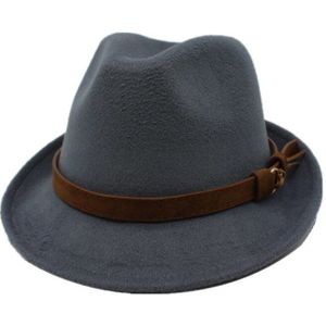 Ozyc Wol Vrouwen Mannen Fedora Hoed Voor Winter Herfst Elegante Dame Gangster Trilby Vilt Homburg Kerk Jazz Hoed Maat 55 -58 Cm