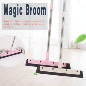 Magic Broom Sweep De Vloer Huishouden Ruitenwisser Zachte Borstel Mop Stof Haar Rvs Bezem Houten Floor Cleaning Tools