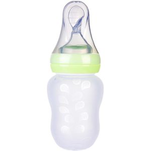 BPA Gratis Siliconen Zachte Kop Lepel Zuigfles Set voor Baby 'S Kinderen naar Oost Papperig Rijst Nemen Geneeskunde Hebben soep