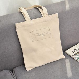 Tote Bag Canvas Unisex Mode Reizen Opbergtas Grappige Boodschappentassen Menselijk Lichaam Hand Print Art Handtassen Dames Casual