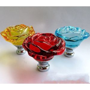 10 Stuks 50Mm Multicolor Rose Diamanten Deurknoppen Kristalglas Kast Lade Pull Keukenkast Deur Kledingkast Handles Hardware